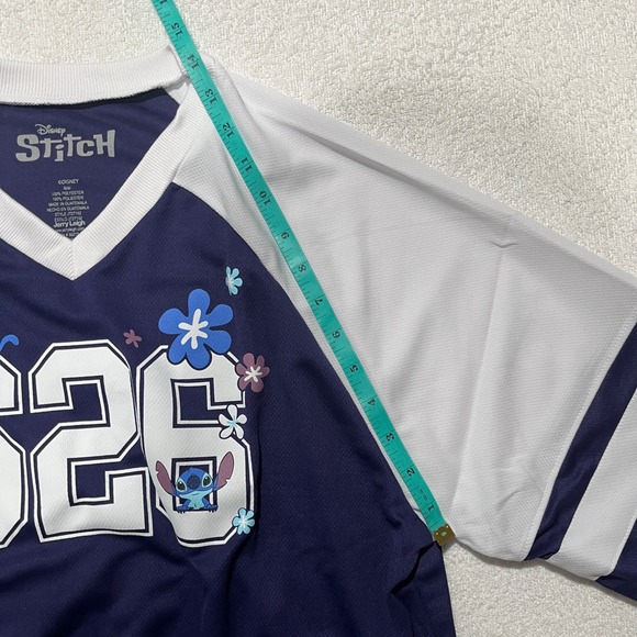 NEW!! Disney Lilo and Stitch Sports Jersey #626 Blue and White - Size: M - Picture 5 of 7
